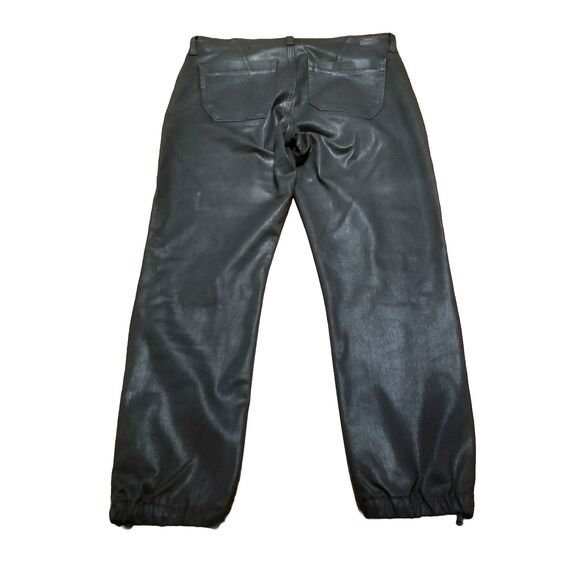 Paige Mayslie Jogger Women's Size 29 Black Luxe Coated Pant Elastic Zip  (31x26) - Picture 3 of 6